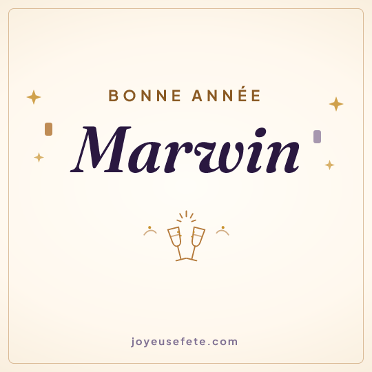 Image carrée « Bonne année Marwin » pour WhatsApp