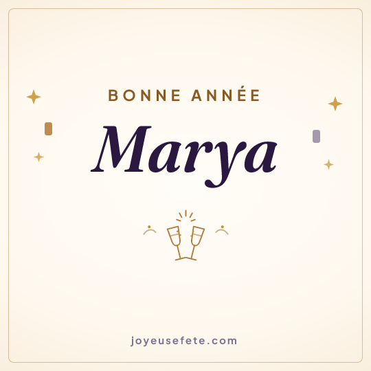 Image carrée « Bonne année Marya » pour WhatsApp