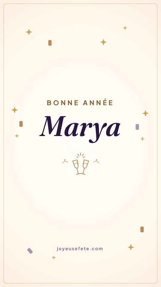 Image « Bonne année Marya » au format story