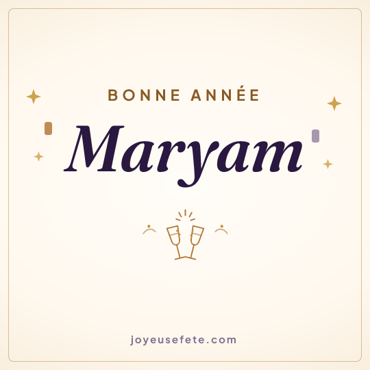 Image carrée « Bonne année Maryam » pour WhatsApp
