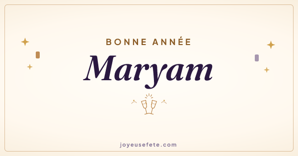 Image « Bonne année Maryam » au format large