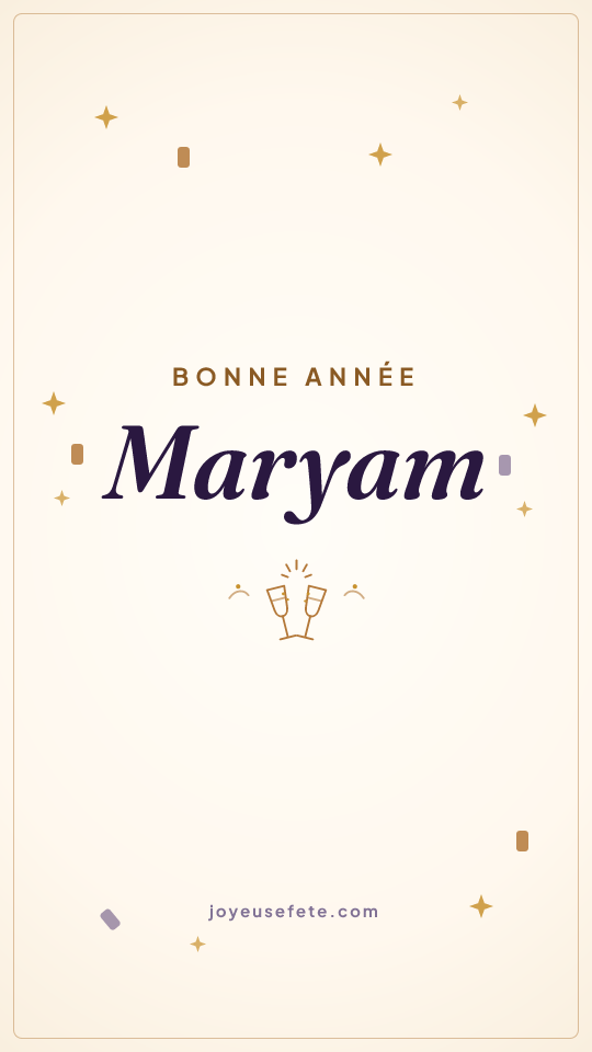 Image « Bonne année Maryam » au format story