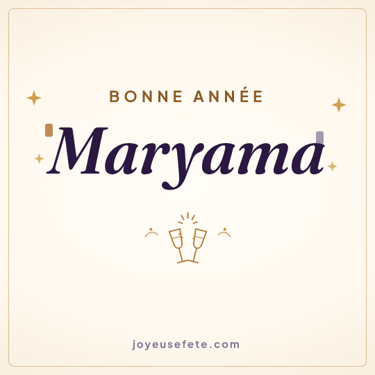 Image carrée « Bonne année Maryama » pour WhatsApp