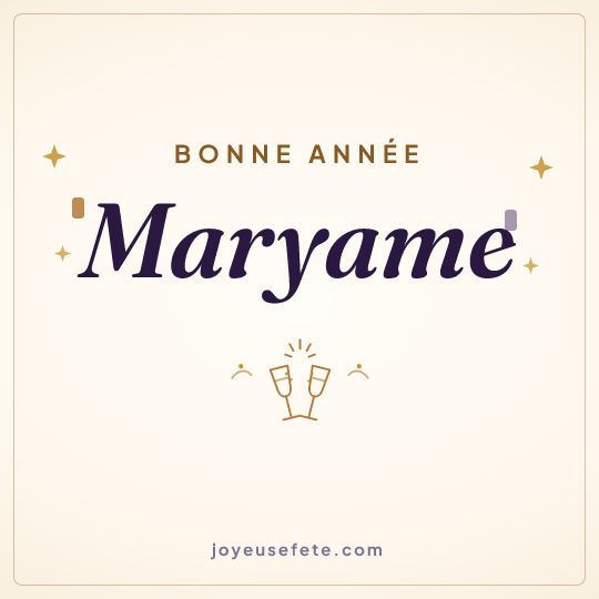 Image carrée « Bonne année Maryame » pour WhatsApp