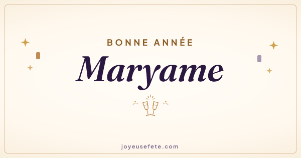 Image « Bonne année Maryame » au format large