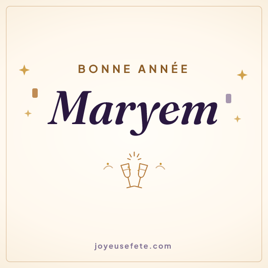 Image carrée « Bonne année Maryem » pour WhatsApp