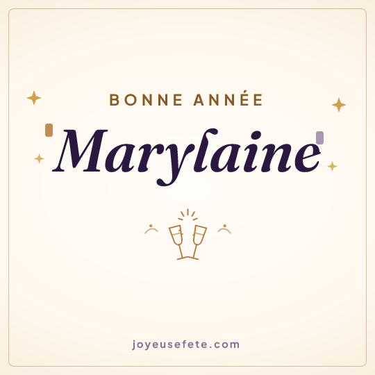 Image carrée « Bonne année Marylaine » pour WhatsApp