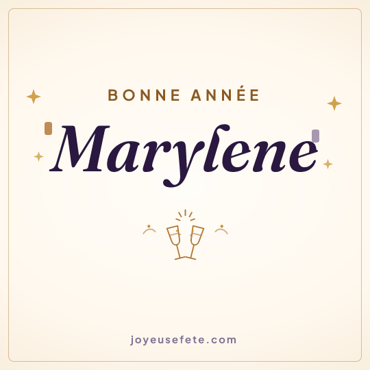 Image carrée « Bonne année Marylene » pour WhatsApp