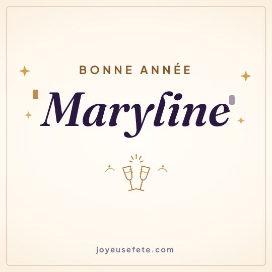 Image carrée « Bonne année Maryline » pour WhatsApp