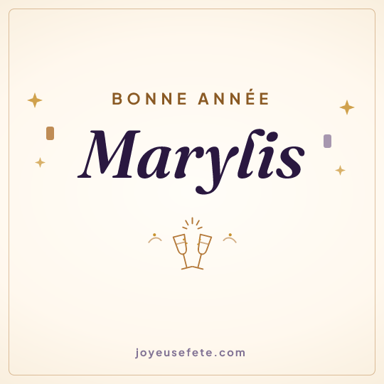 Image carrée « Bonne année Marylis » pour WhatsApp