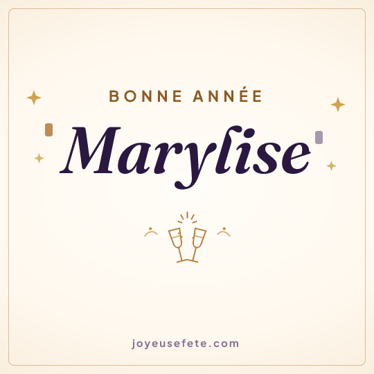 Image carrée « Bonne année Marylise » pour WhatsApp