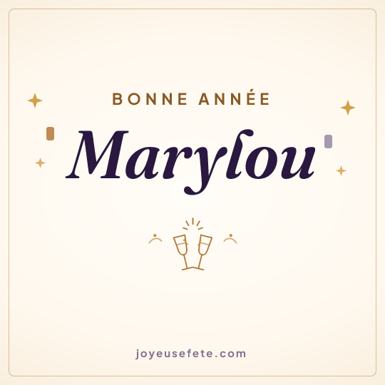 Image carrée « Bonne année Marylou » pour WhatsApp