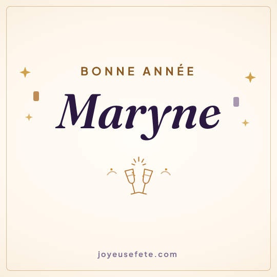 Image carrée « Bonne année Maryne » pour WhatsApp