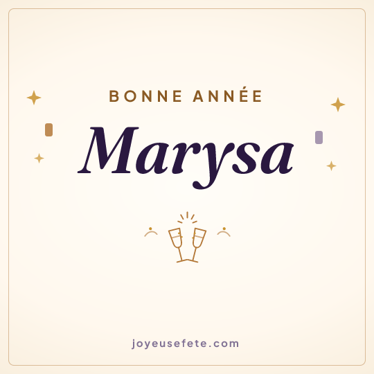 Image carrée « Bonne année Marysa » pour WhatsApp
