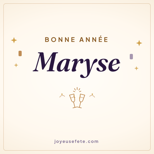 Image carrée « Bonne année Maryse » pour WhatsApp