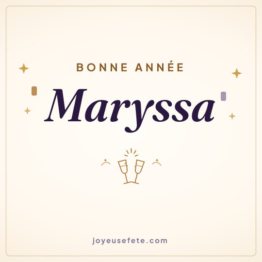 Image carrée « Bonne année Maryssa » pour WhatsApp