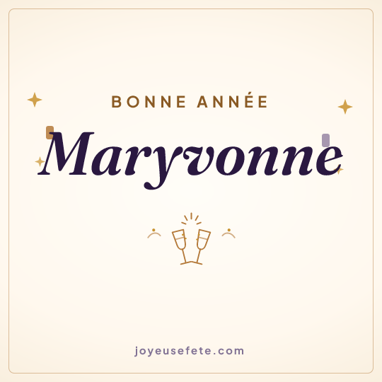 Image carrée « Bonne année Maryvonne » pour WhatsApp