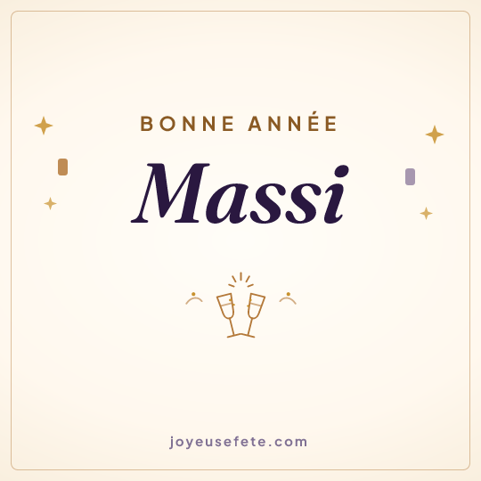Image carrée « Bonne année Massi » pour WhatsApp