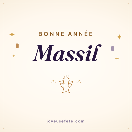 Image carrée « Bonne année Massil » pour WhatsApp