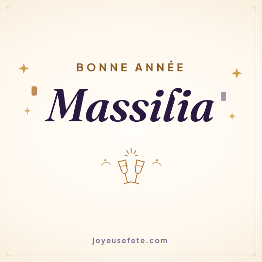 Image carrée « Bonne année Massilia » pour WhatsApp