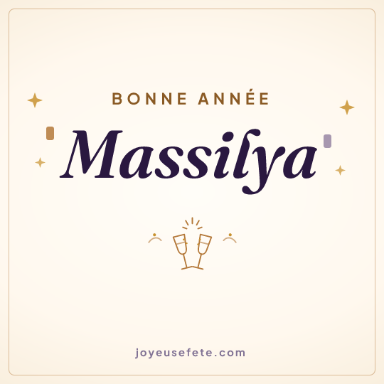 Image carrée « Bonne année Massilya » pour WhatsApp