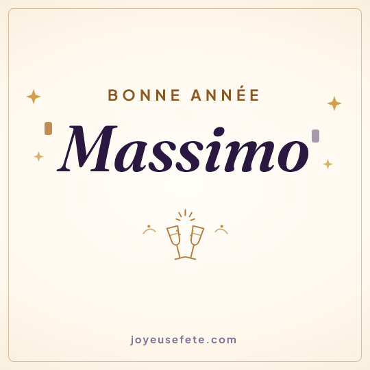 Image carrée « Bonne année Massimo » pour WhatsApp