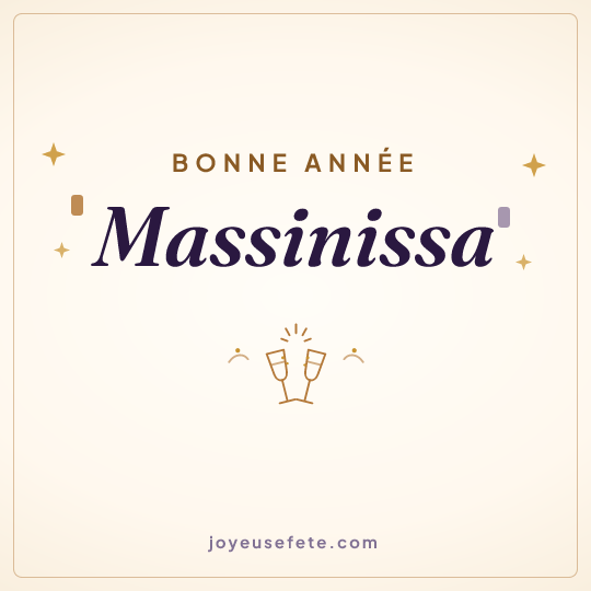 Image carrée « Bonne année Massinissa » pour WhatsApp