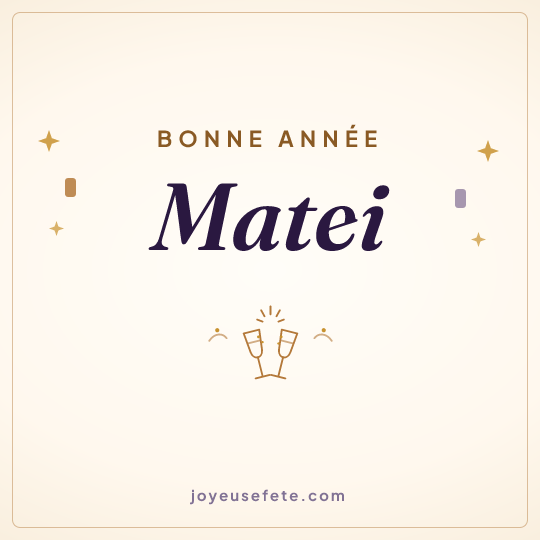 Image carrée « Bonne année Matei » pour WhatsApp