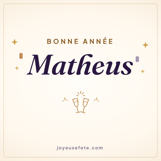 Image carrée « Bonne année Matheus » pour WhatsApp