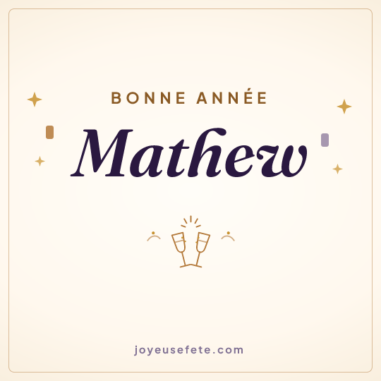 Image carrée « Bonne année Mathew » pour WhatsApp