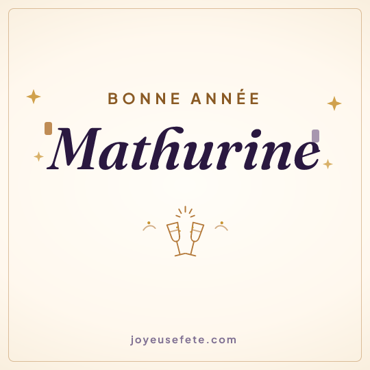Image carrée « Bonne année Mathurine » pour WhatsApp