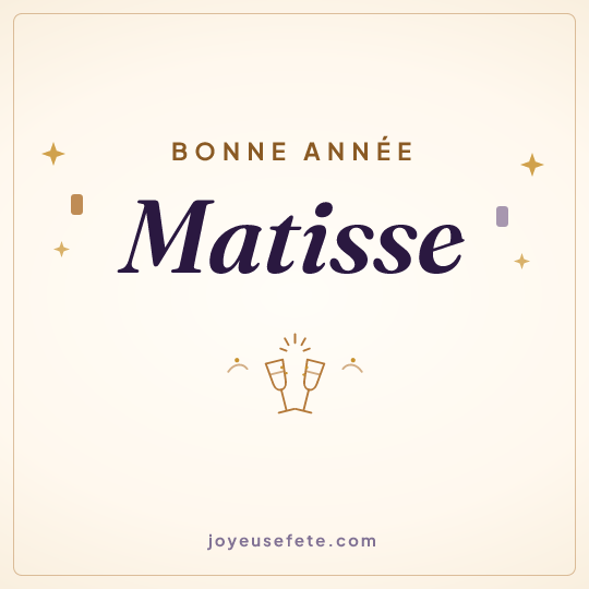 Image carrée « Bonne année Matisse » pour WhatsApp