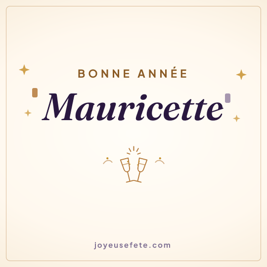 Image carrée « Bonne année Mauricette » pour WhatsApp