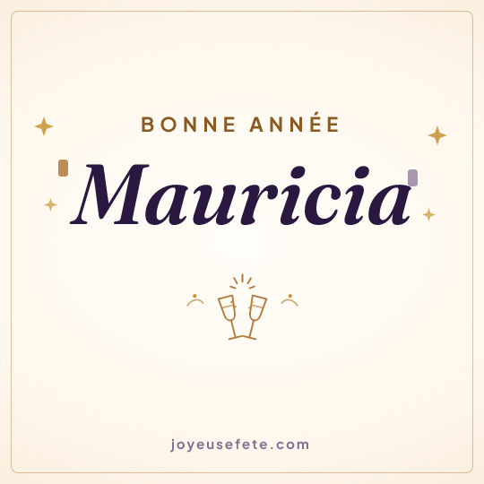 Image carrée « Bonne année Mauricia » pour WhatsApp