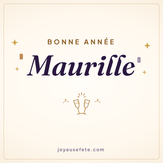 Image carrée « Bonne année Maurille » pour WhatsApp