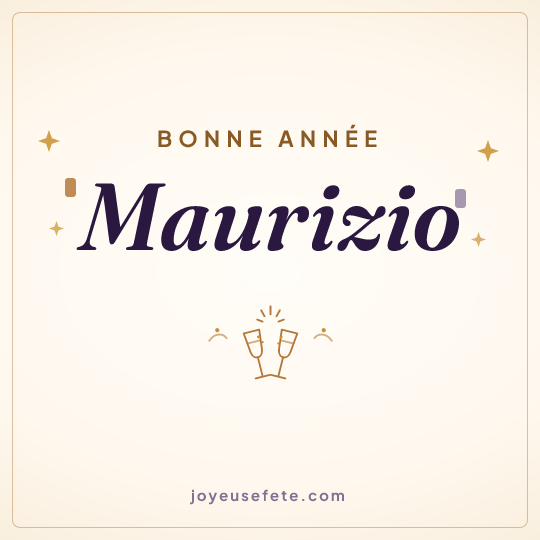 Image carrée « Bonne année Maurizio » pour WhatsApp