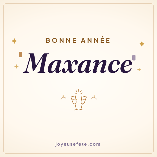 Image carrée « Bonne année Maxance » pour WhatsApp