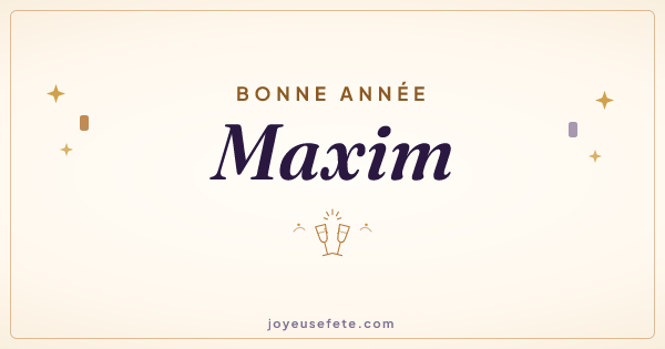 Image « Bonne année Maxim » au format large