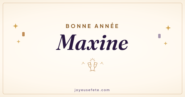 Image « Bonne année Maxine » au format large