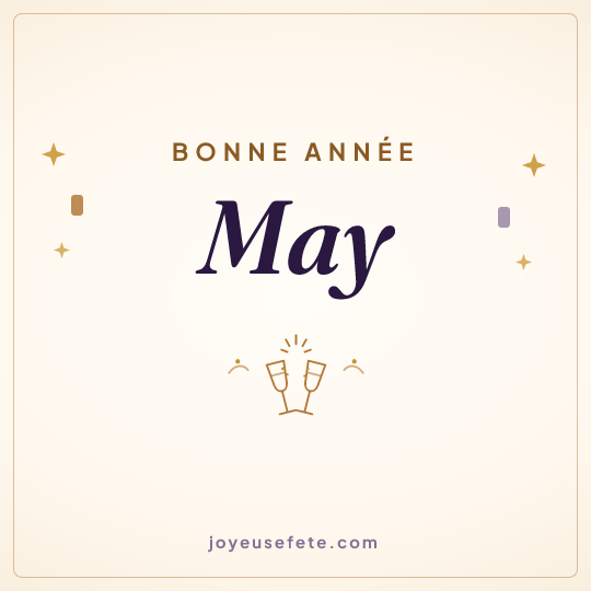 Image carrée « Bonne année May » pour WhatsApp