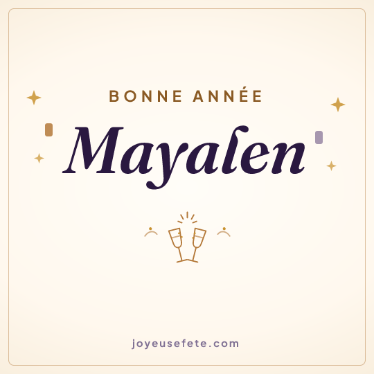 Image carrée « Bonne année Mayalen » pour WhatsApp