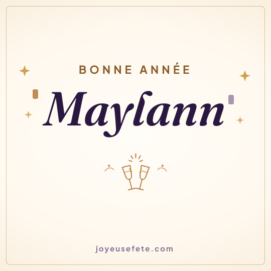 Image carrée « Bonne année Maylann » pour WhatsApp