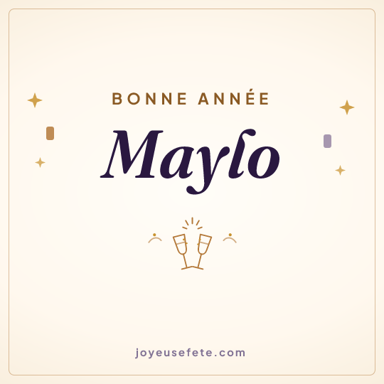 Image carrée « Bonne année Maylo » pour WhatsApp