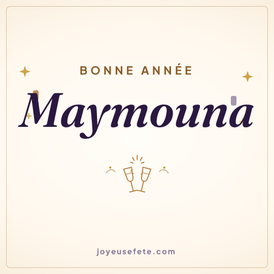 Image carrée « Bonne année Maymouna » pour WhatsApp
