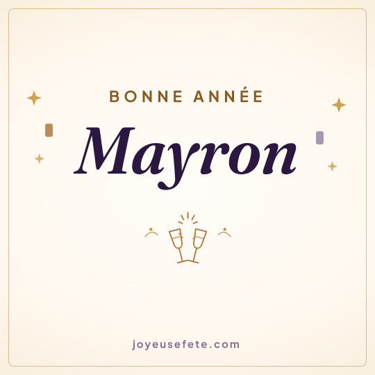 Image carrée « Bonne année Mayron » pour WhatsApp