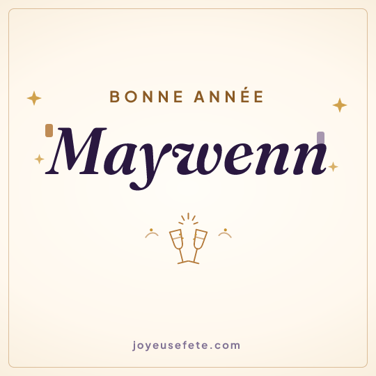 Image carrée « Bonne année Maywenn » pour WhatsApp