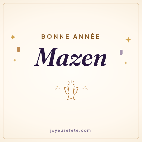 Image carrée « Bonne année Mazen » pour WhatsApp