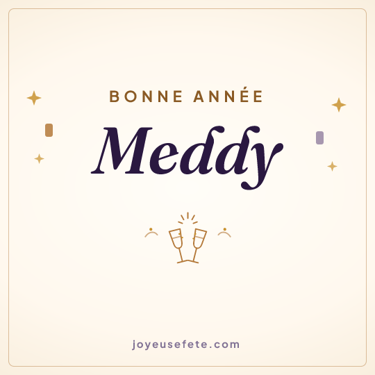 Image carrée « Bonne année Meddy » pour WhatsApp