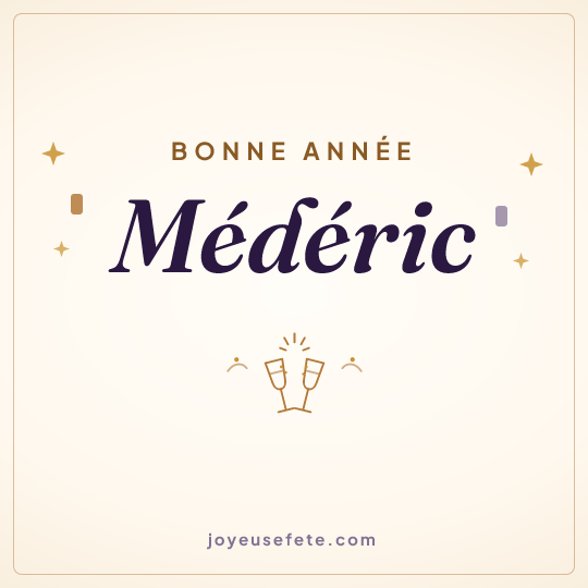 Image carrée « Bonne année Médéric » pour WhatsApp