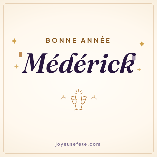 Image carrée « Bonne année Médérick » pour WhatsApp